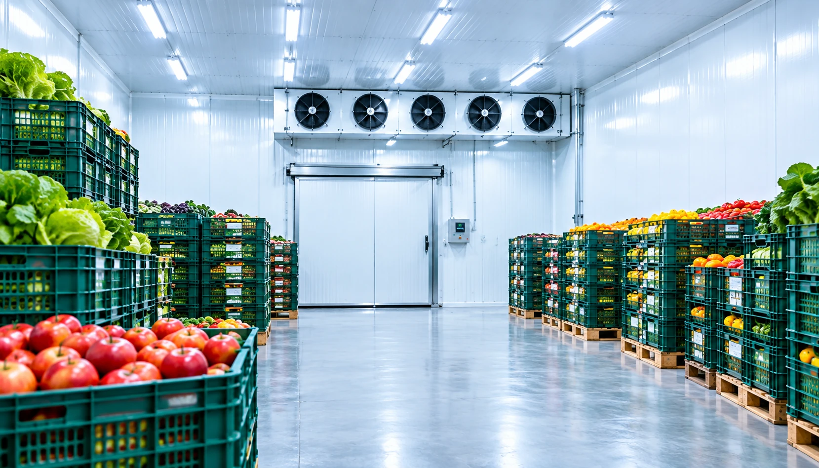 CA cold store with fresh produce